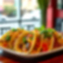 A vibrant plate of assorted Maiz Tacos showcasing fresh ingredients.