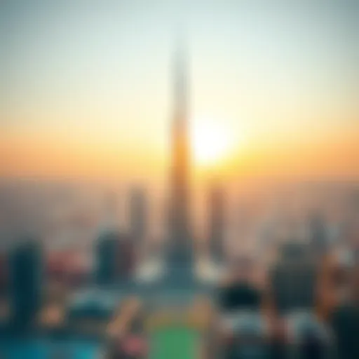 Aerial Perspective of Manal Tower Aerial view of the Manal Tower showcasing its imposing structure within Dubai's skyline