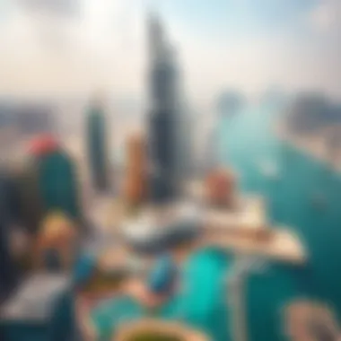 A panoramic view from the top of Marina 101 Tower overlooking Dubai Marina