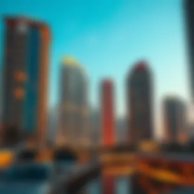 Residential Living in Dubai Marina Luxurious residential buildings in Dubai Marina area.