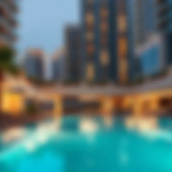 Luxurious amenities available at Marina Pinnacle including the pool and recreational areas