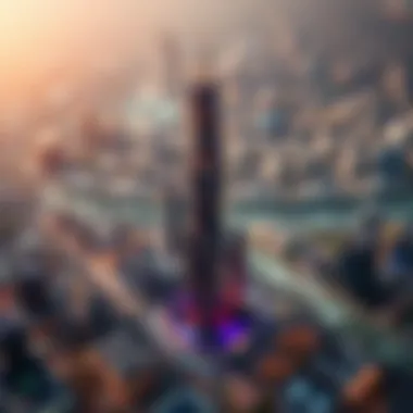 Aerial view of Mas Tower highlighting its strategic location in Dubai Silicon Oasis