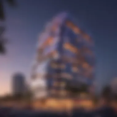 Architectural Marvel of Mashael Building Stunning architectural view of Mashael Building in Tecom