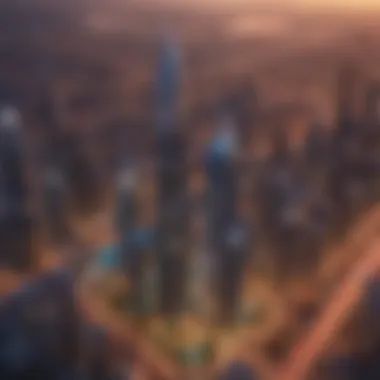 Prime Location of Meera Tower in Dubai Aerial view of Meera Tower highlighting its prime location in Dubai