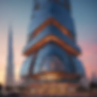 Meera Tower's Architectural Marvel Stunning exterior view of Meera Tower showcasing its unique architectural design