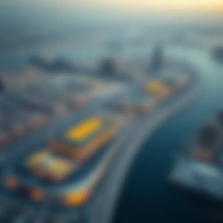 Aerial view of Meydan Dubai showcasing its urban layout