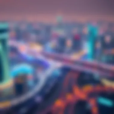 Transport network diagram showing connectivity to Meydan