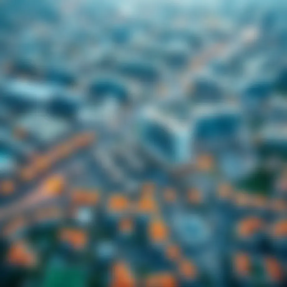 Aerial view of Mirdif showcasing residential and commercial areas