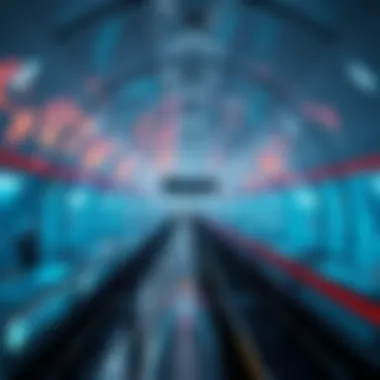 Inside a Modern Metro Station Inside view of a metro station showcasing modern architecture and transit information