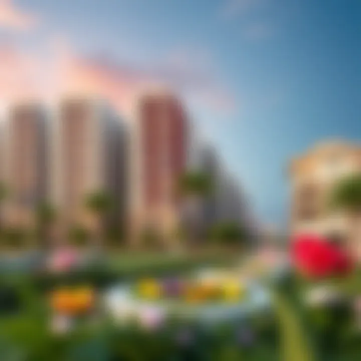 Residential Harmony with Nature in Mudon Al Salam Modern residential buildings blending with nature at Mudon Al Salam Town Centre