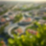 Lush Aerial Perspective of Mudon Al Salam Aerial view of Mudon Al Salam Town Centre showcasing its lush greenery