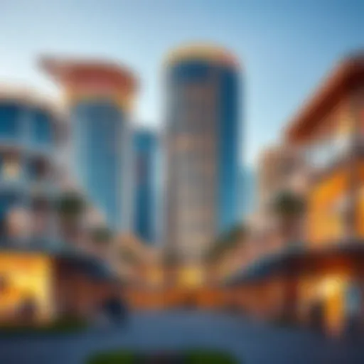 Architectural brilliance of Mudon Al Salam Town Centre showcasing modern design