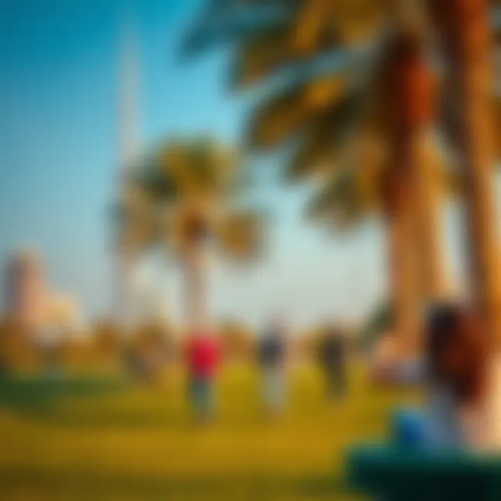 Recreational Activities at Mushrif Park Visitors engaging in various recreational activities at Mushrif Park