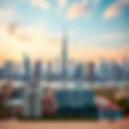 A panoramic view of Dubai's skyline showcasing iconic architecture