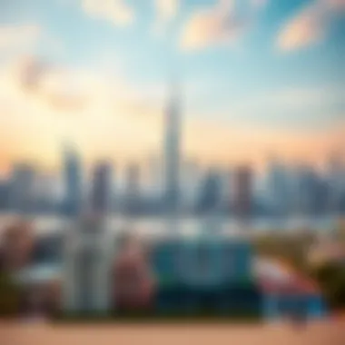 Dubai Skyline: A Fusion of Modernity and Tradition A panoramic view of Dubai's skyline showcasing iconic architecture