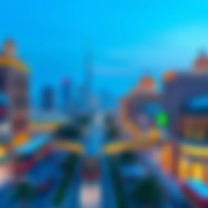 A vibrant map highlighting key landmarks between Al Safa Metro Station and Oasis Mall.