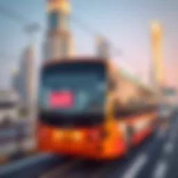 Scenic view of public transport in Dubai