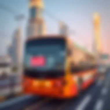 Scenic view of public transport in Dubai