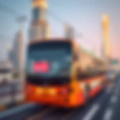 Scenic view of public transport in Dubai