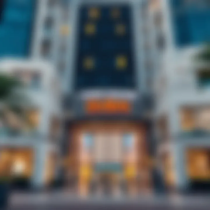 A view of the Town Square Dubai entrance showcasing modern architecture