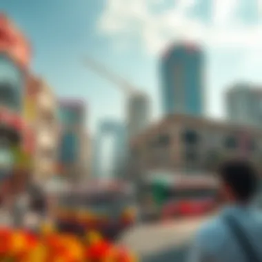 Scenic view of the surrounding area of Town Square Dubai