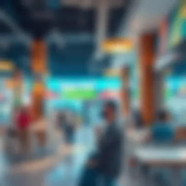 Community engagement area with customers enjoying the space