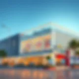 Exterior view showcasing the modern architecture of the New West Zone Supermarket