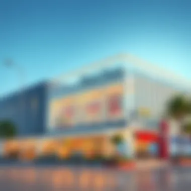 Exterior view showcasing the modern architecture of the New West Zone Supermarket