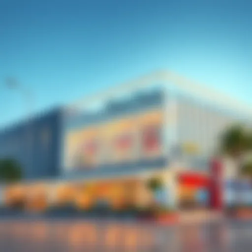 Exterior view showcasing the modern architecture of the New West Zone Supermarket