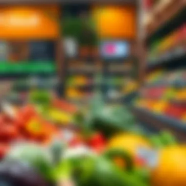 Fresh produce section featuring vibrant fruits and vegetables