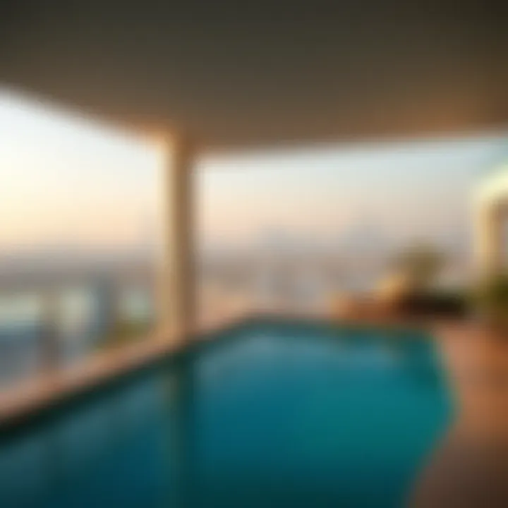 Outdoor pool area with stunning views