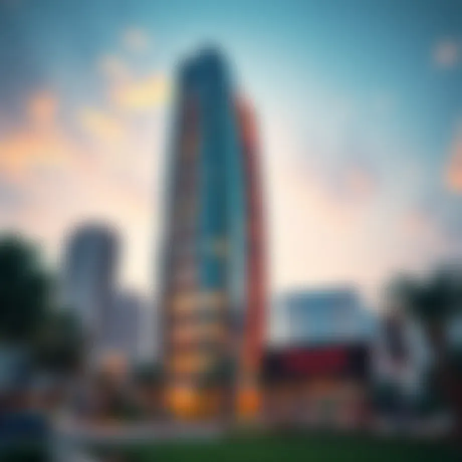 Stunning view of Nopoli Tower showcasing its architectural elegance.