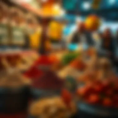 A vibrant Detroit market stall filled with various spices including oregano