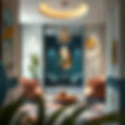 A modern partition room showcasing artistic design elements