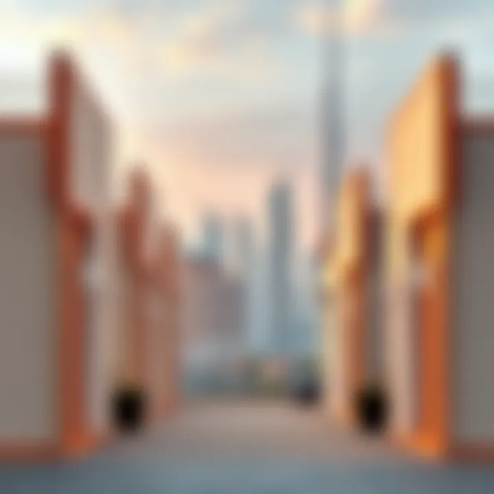 Harmony with Dubai's Urban Landscape The exterior view of partition rooms blending with Dubai's skyline