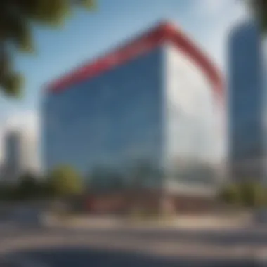 RAKBANK Office - Modern Architecture Exterior view of RAKBANK office in Dubai Silicon Oasis showcasing modern architecture
