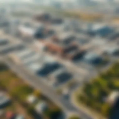 Aerial view of Ras Al Khor industrial zone showcasing various company facilities.