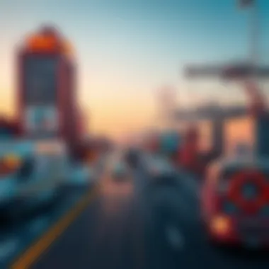 Logistics operations in Ras Al Khor demonstrating the area's connectivity.