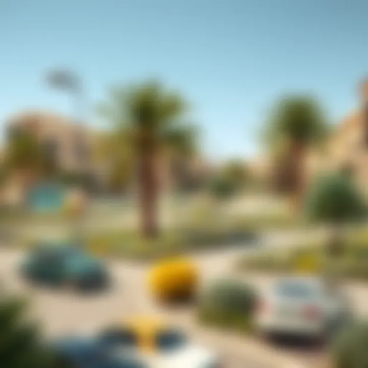 Green surroundings and parks near Ras Al Khor Samari Residence
