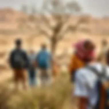 Engaging with Nature at Ras Al Khor Group of visitors observing wildlife at the sanctuary