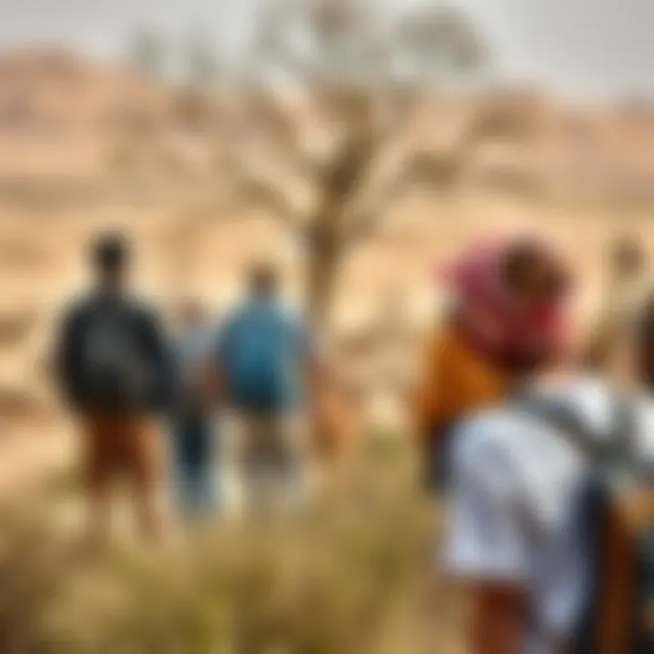 Engaging with Nature at Ras Al Khor Group of visitors observing wildlife at the sanctuary
