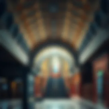 Intricate Interior of Rashidiya Metro Station Interior shot highlighting the intricate design features of Rashidiya Metro Station