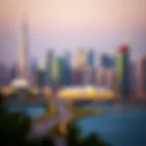 Stunning skyline view of International City showcasing its unique architecture