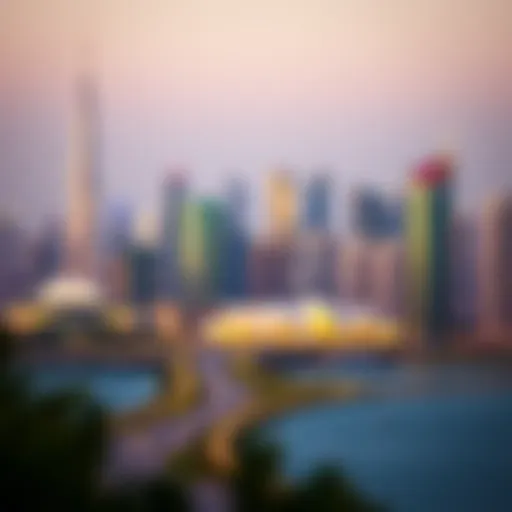Stunning skyline view of International City showcasing its unique architecture