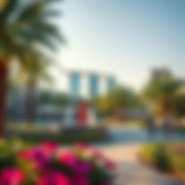 Leisure Space in International City Beautifully landscaped park in International City where residents enjoy leisure activities