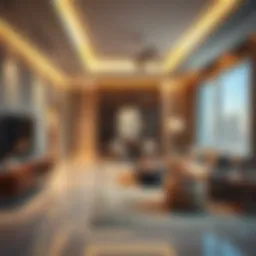 Luxurious interior of a Room Al Khail Gate apartment