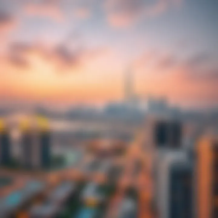 Stunning Dubai Skyline View from Samari Residence Panoramic view of the Dubai skyline from Samari Residence, highlighting its prime location.