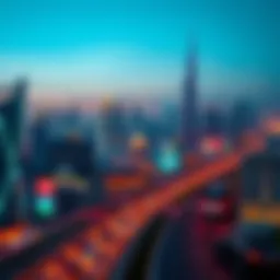 A breathtaking view of Sheikh Zayed Road showcasing the skyline of Dubai