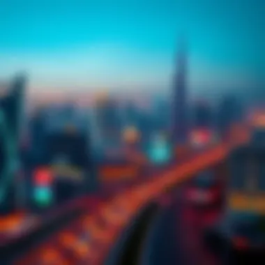 A breathtaking view of Sheikh Zayed Road showcasing the skyline of Dubai