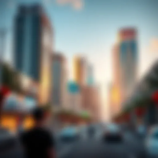 A vibrant view of Silicon Avenue showcasing modern architecture and technology